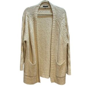AEO American Eagle Cable Knit Cardigan Sweater Cream Size L/XL EUC